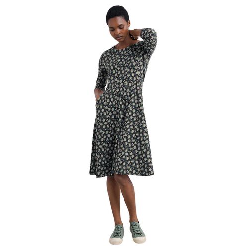 Seasalt Cornwall April Dress Smudge Floral Onyx